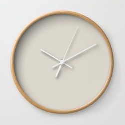 Off White Single Solid Color Coordinates With Balboa Mist Oc-27 - Trending Color Wall Clock by Simply Solids - Solid Colors For Those T - Natural - White
