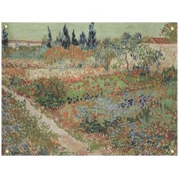 Winston Porter Browerville Bluhender Garten Mit Pfad Tapestry Polyester in Gray, Size 60.5 H x 51.5 W in | Wayfair C1F57B4603444FB49D8057534AC4BD5F