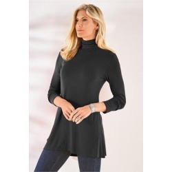 Women's Tahira Turtleneck Top by Soft Surroundings, in Black size XS (2-4)