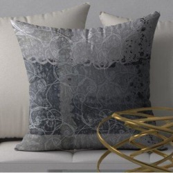 Orren Ellis Square Pillow Cover & Insert Polyester in Gray/White, Size 18.0 H x 18.0 W x 6.0 D in | Wayfair 2B7D7B2D90884105BE6107542BFC02F1 found on Bargain Bro from Wayfair for USD $46.35