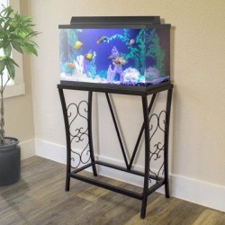 Winston Porter Delfreda Rectangle Aquarium Stand Metal (great for large aquariums) in Black, Size 27.8 H x 24.3 W x 12.5 D in | Wayfair found on Bargain Bro from Wayfair for USD $77.51