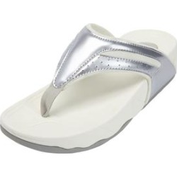Extra Wide Width Women's The Sporty Thong Sandal by Comfortview in Silver (Size 8 WW) found on Bargain Bro from Roamans.com for USD $35.71