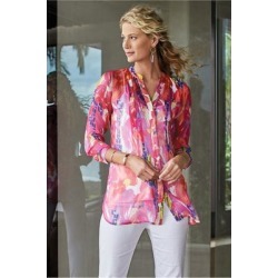 Women's Summer Festival Tunic Top & Cami by Soft Surroundings, in Magenta size XS (2-4)