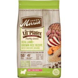 Merrick Lil' Plates Healthy Grains Real Lamb + Brown Rice Recipe Small Breed Dry Dog Food, 4 lbs.