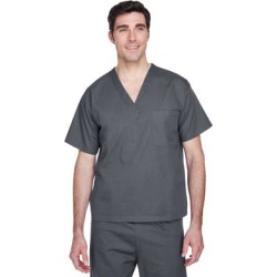 Harriton M897 Adult Restore 4.9 oz. Scrub Top in Dark Charcoal size Medium | Cotton/Polyester Blend found on Bargain Bro from ShirtSpace for USD $10.00