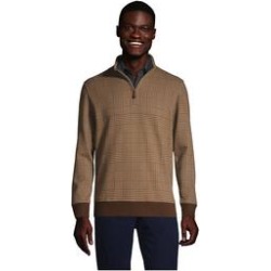 Men's Tall Print Bedford Rib Quarter Zip Sweater - Lands' End - Brown - XL found on Bargain Bro from landsend.com for USD $39.88