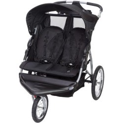 Baby Trend Expedition EX Swivel Travel Jogging Double Baby Stroller, Griffin - Black