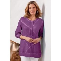 Women Parissa Pullover Top by Soft Surroundings, in Royal Purple size 1X (18-20)