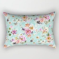 Wild Love Pretty Floral Rectangular Pillow by Barbarian By Barbra Ignatiev - Small (17" x 12")