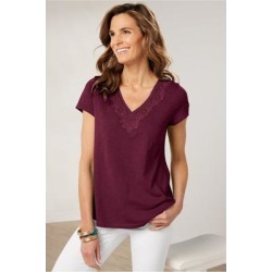 Women Felicity T-Shirt by Soft Surroundings, in Purple Potion size 1X (18-20)