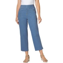Plus Size Women's Pull-On Denim Capri by Woman Within in Light Stonewash (Size 28 WP) found on Bargain Bro from fullbeauty for USD $22.79
