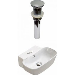 16.34-in. W Wall Mount White Vessel Set For 3H4-in. Center Faucet - American Imanginations AI-33460 found on Bargain Bro from totally furniture for USD $300.95