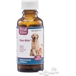 PetAlive Natural Homeopathic Sinu-Rite Tablets Dog and Cat Medicine, Count of 180, 1.75 IN