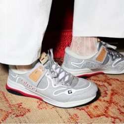 Gucci Shoes | Gucci Ultrapace Low-Top Sneaker Sale | Color: Silver | Size: 8.5