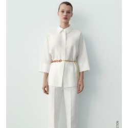 Zara Tops | Salezara French Sleeve Shirt Sale | Color: White | Size: L