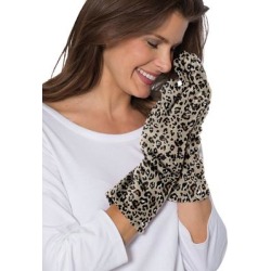 Women's Fleece Gloves by Roaman's in Khaki Graphic Spots found on Bargain Bro from Woman Within for USD $15.19