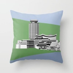 Soviet Modernism: Youth Palace In Yerevan, Armenia Couch Throw Pillow by Nvard Yerkanian - Cover (16" x 16") with pillow insert - Indoor Pillow