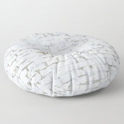 Floor Pillow | Vintage White Brick Wall by Patterns And Textures - ROUND - 30" x 30" - Society6