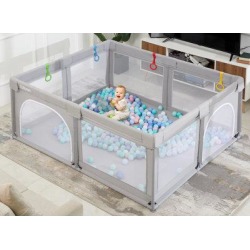 Albott Portable Baby Safety Gate Metal in Gray, Size 27.0 H x 71.0 W x 59.0 D in | Wayfair 1030100068A-wff found on Bargain Bro Philippines from Wayfair for $144.11