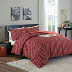 Gracie Oaks Gainesville All Season Reversible Comforter Set Polyester/Polyfill/Microfiber in Red | Wayfair 54C793EA6A32451DA9DA2E65AF191900 found on Bargain Bro Philippines from Wayfair for $44.99
