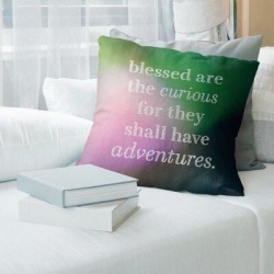 ArtVerse Stay Hungry Quote Linen Pillow Cover in Pink/Green, Size 16.0 H x 16.0 W x 0.5 D in | Wayfair QUT556-SLPG6LC found on Bargain Bro Philippines from Wayfair for $73.33
