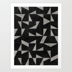 Art Print | Mid-century Modern Pattern No.12 - Black And Gray Concrete by Zoltan Ratko - X-Small - Society6