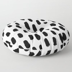 Floor Pillow | Spots Black And White Minimal Dots Pattern Basic Nursery Home Decor Patterns by Monoo - ROUND - 30" x 30" - Society6
