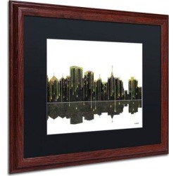 Trademark Fine Art 'Oakland California Skyline' Framed Graphic Art on Canvas & Fabric in Black, Size 16.0 H x 20.0 W x 0.5 D in | Wayfair found on Bargain Bro Philippines from Wayfair for $81.99