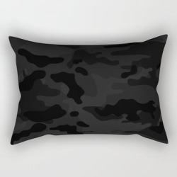Midnight Camo Rectangular Pillow by More By Jamie Preston - Small (17" x 12")