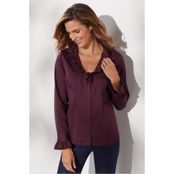 Women Boleyn Shirt by Soft Surroundings, in Vermillion Purple size 1X (18-20)
