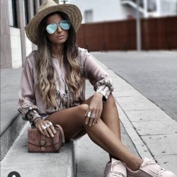 Zara Tops | Bloggers Favorite Zara Silky Blouse Bodysu | Color: Pink | Size: S found on Bargain Bro from poshmark, inc. for USD $41.80