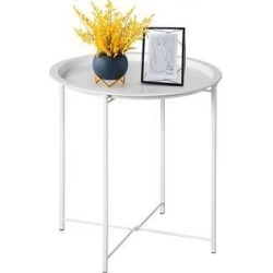VECELO Round Table/ End Table for Living room/ Bedroom Gry(Set of 1/Set of 2) (set of 1), Gray