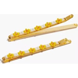 Madewell Accessories | Madewell Two-Pack Daisy Beaded Hair Pins | Color: Gold/White | Size: Os found on Bargain Bro Philippines from poshmark, inc. for $10.00