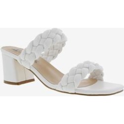 Wide Width Women's Fuss Slide Sandal by Bellini in White Smooth (Size 7 1/2 W) found on Bargain Bro from SwimsuitsForAll.com for USD $58.51