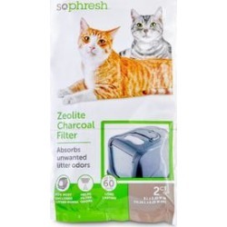 So Phresh Zeolite Charcoal Filters for Hooded Cat Litter Boxes, Count of 2, .13 LB