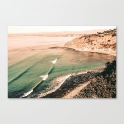 Canvas Print | California Pacific Coast Highway // Vintage Waves Crashing On The Beach Teal Ocean Water by Desertxpalm - LARGE - Society6