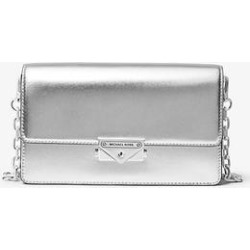 Michael Kors Cece Medium Metallic Faux Leather Clutch Silver One Size found on Bargain Bro from Michael Kors for USD $113.24