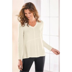 Women Rosalind T-Shirt by Soft Surroundings, in Ecru size 1X (18-20)