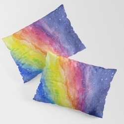 A Rainbow In Space King Size Pillow Sham by Olechka - STANDARD SET OF 2 - Cotton
