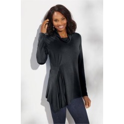 Women's Carissa Turtleneck Top by Soft Surroundings, in Black size XS (2-4)