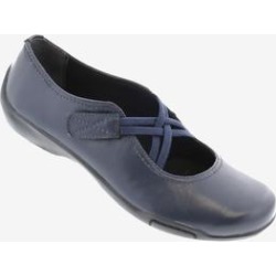 Women's Cozy Cross-Strap Flat by Ros Hommerson in Navy Leather (Size 8 M) found on Bargain Bro Philippines from Woman Within for $129.99