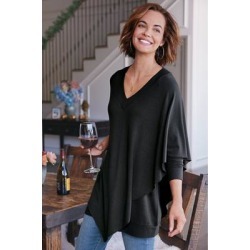 Women's Madeline Tunic Top by Soft Surroundings, in Black size XS (2-4)
