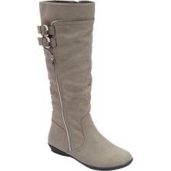 Extra Wide Width Women's The Pasha Wide-Calf Boot by Comfortview in Slate Grey (Size 10 1/2 WW) found on Bargain Bro from SwimsuitsForAll.com for USD $68.39