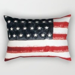 Usa Flag ~ American Flag ~ Ginkelmier Inspired Rectangular Pillow by Ginkelmier - Small (17" x 12")