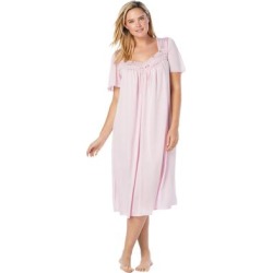 Plus Size Women's Short Silky Lace-Trim Gown by Only Necessities in Pink (Size 3X) Pajamas found on Bargain Bro from Ellos for USD $27.16