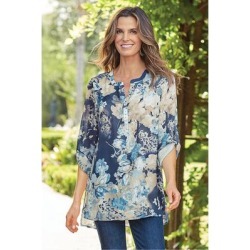 Women's Danica Shirt by Soft Surroundings, in Navy size XS (2-4)