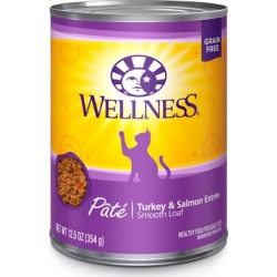 Wellness Adult Turkey and Salmon Formula Canned Cat Food, 12.5 OZ