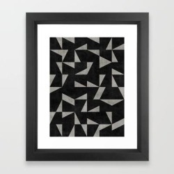 Framed Art Print | Mid-century Modern Pattern No.12 - Black And Gray Concrete by Zoltan Ratko - Vector Black - X-Small-10x12 - Society6