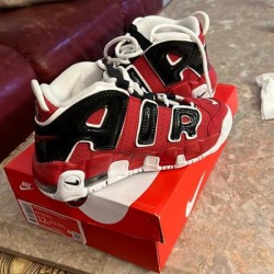 Nike Shoes | Brand New. Never Been Worn. Red Nike Air Uptempo Sneakers. | Color: Red | Size: 12b