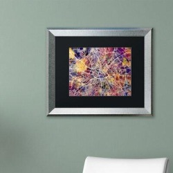 Trademark Fine Art 'Manchester Street Map' by Michael Tompsett Framed Graphic Art on Canvas & Fabric in Indigo/Yellow | Wayfair MT0928-S1620BMF found on Bargain Bro Philippines from Wayfair for $88.99